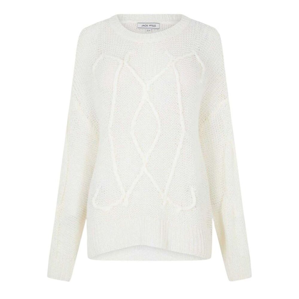 Jack Wills Womens/Ladies Cable Knit Regular Sweater / Cream